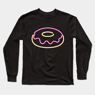 80's Gift 80s Retro Neon Sign Donut Long Sleeve T-Shirt